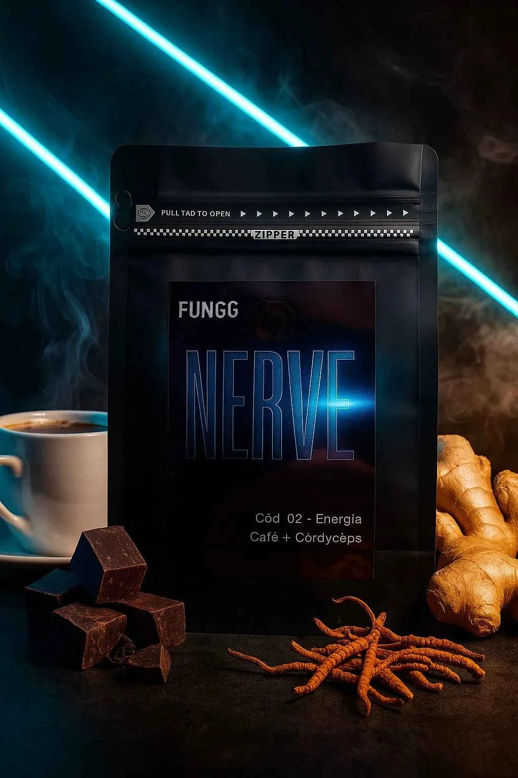 NERVE: + Energía| Café con hongos adaptógenos para potenciarte - Bolsa 250grs (25 - 30 tazas)