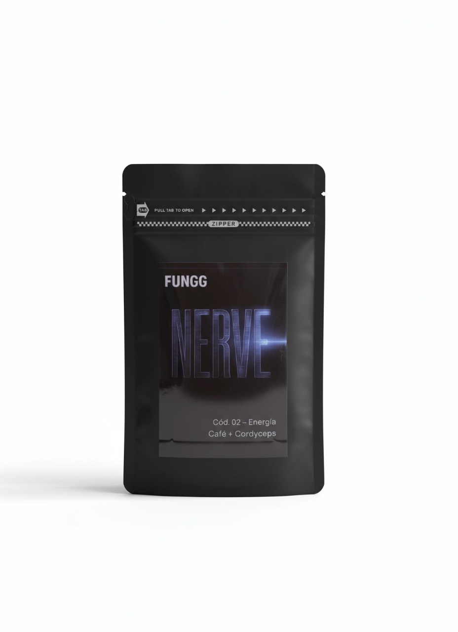 NERVE: + Energía| Café con hongos adaptógenos para potenciarte - Bolsa 250grs (25 - 30 tazas) - Fungg