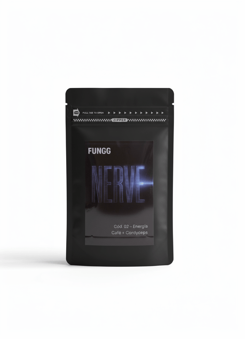 NERVE: + Energía| Café con hongos adaptógenos para potenciarte - Bolsa 250grs (25 - 30 tazas) - Fungg
