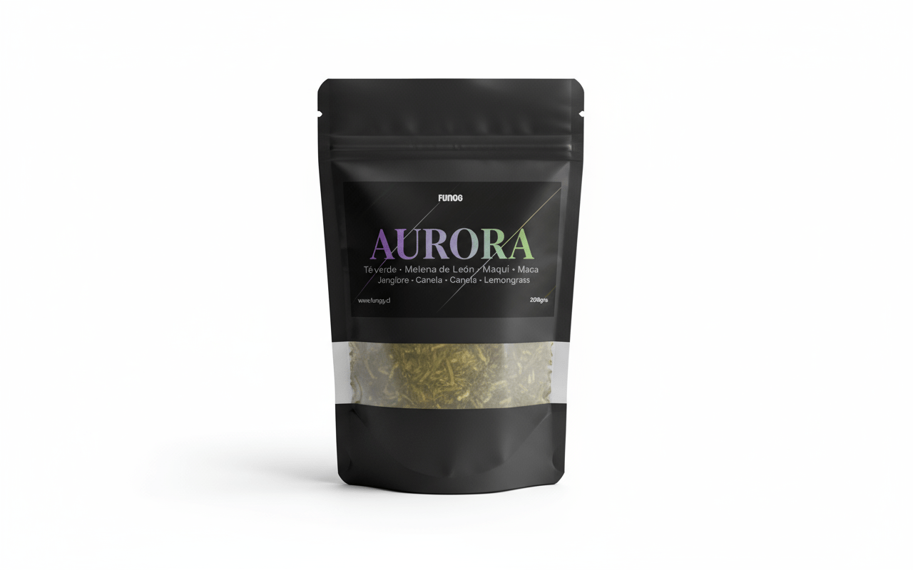 Té Aurora – Energía Natural con Té Verde, Melena de León y Superalimentos - Fungg